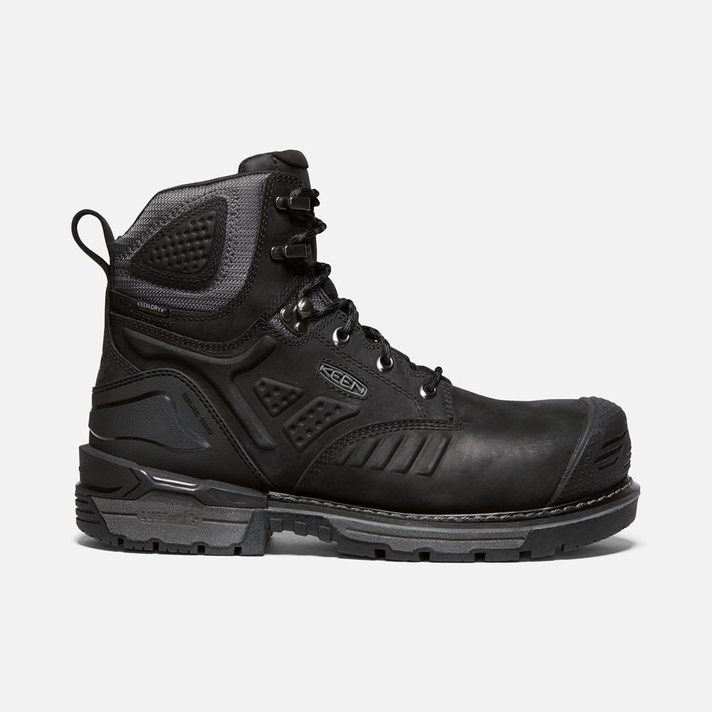 Botte de Travail Keen Homme Noir | Philadelphia 6" Waterproof (Carbon-Fiber Toe) | AZEUL-2816